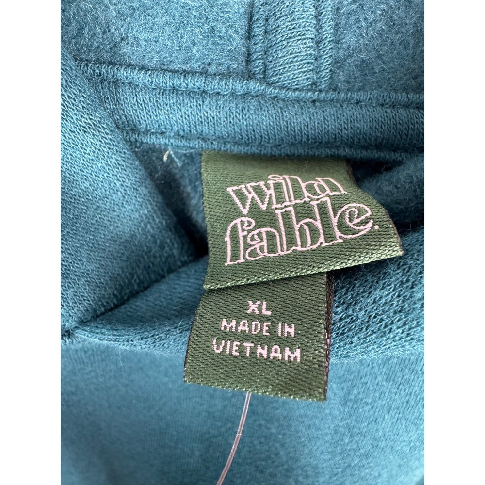 Wild Fable Womens Cropped Hoodie Hedge Green Teal XL NWT AM-957 - Picture 3 of 6
